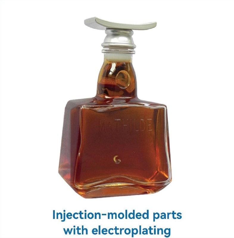 Injection-moulded bottle cap with electroplating