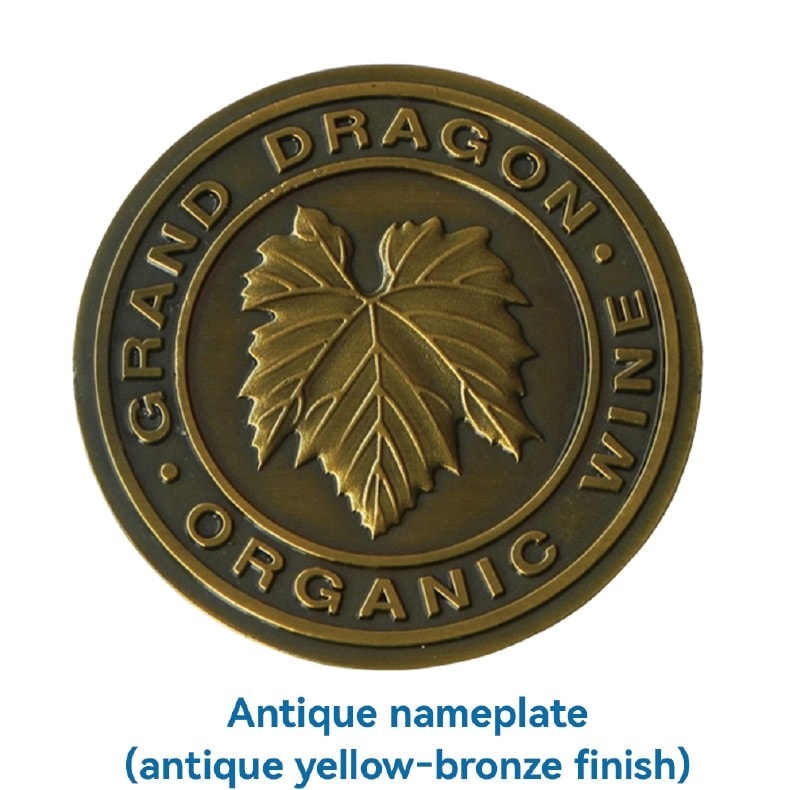 Antique yellow-bronze Grand Dragon wine medallion