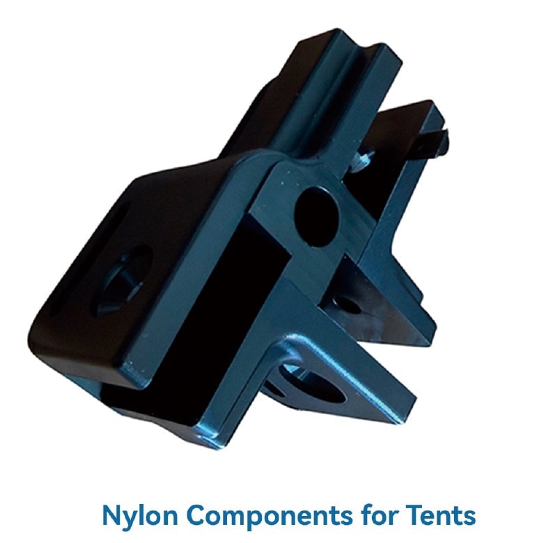 Black nylon tent bracket component