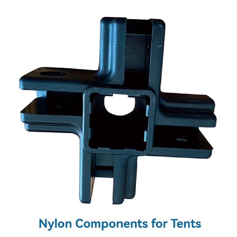 Blue nylon tent bracket component