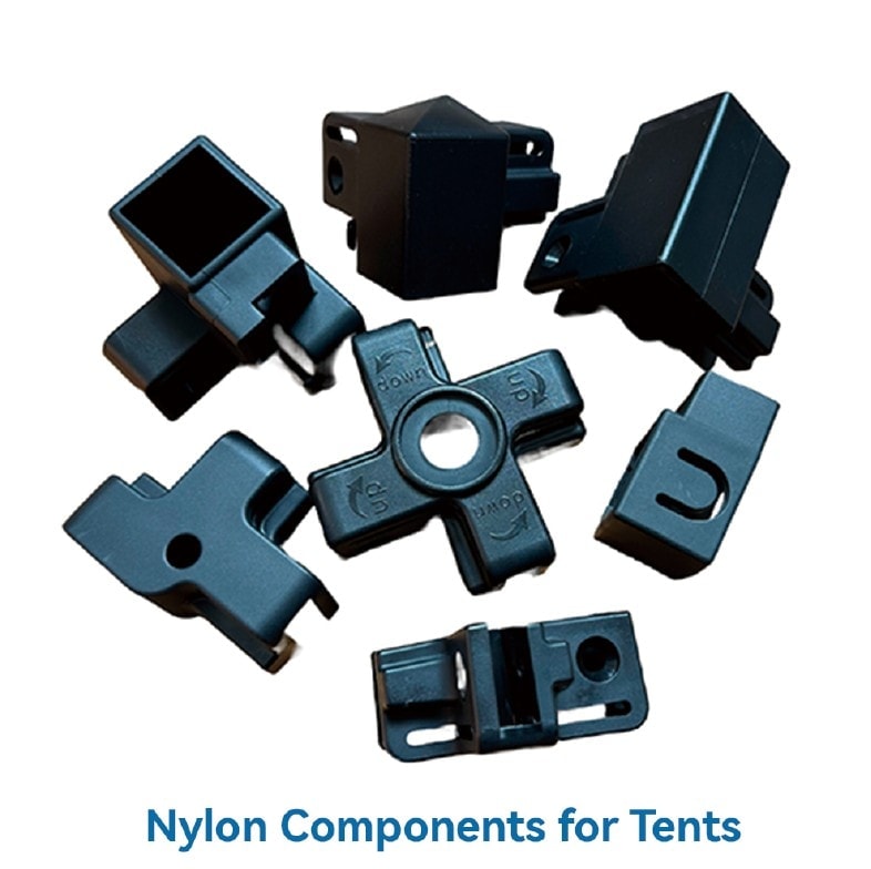 Assortment of nylon tent components