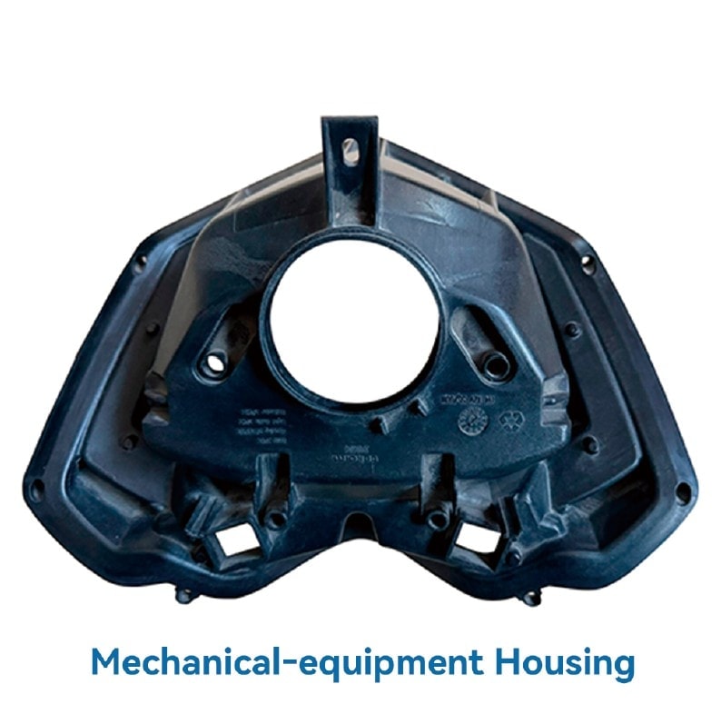 Injection-moulded mechanical-equipment housing