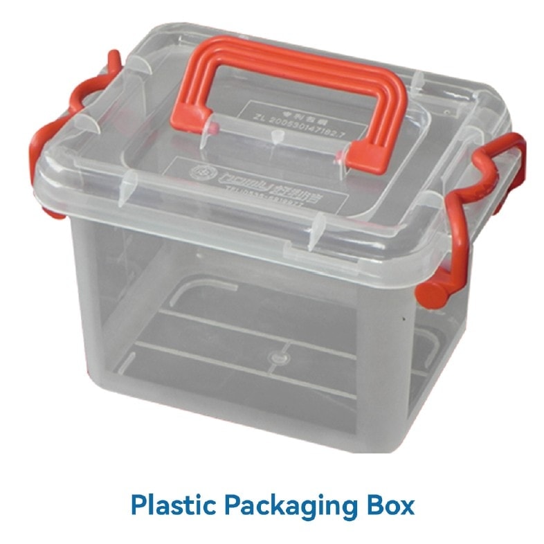 Injection-moulded plastic packaging box