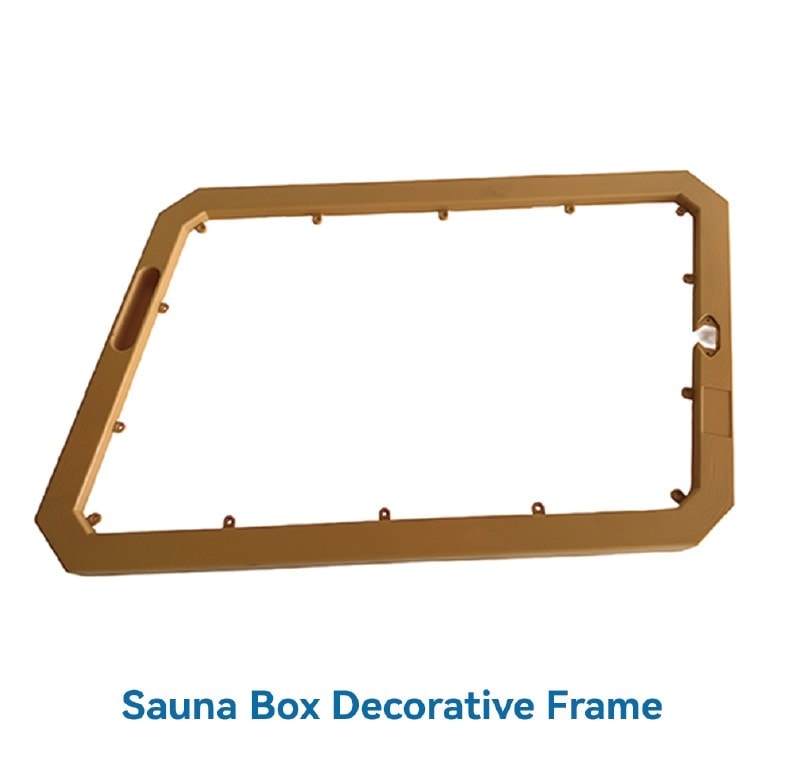 Injection-moulded sauna box decorative frame